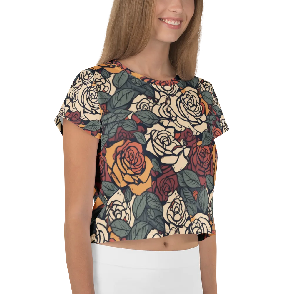 Nightshade Roses on Crop Tee — Right
