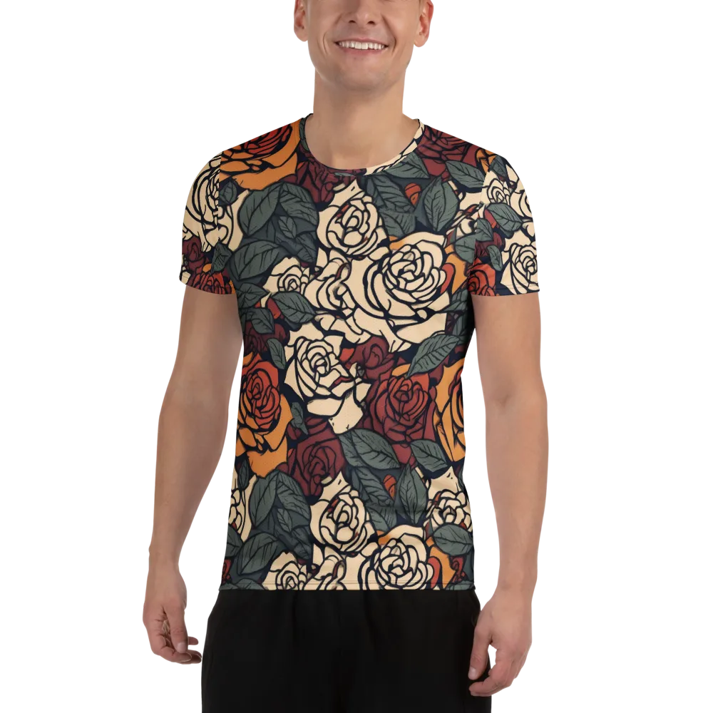 Nightshade Roses on Men's Athletic T-Shirt — Front
