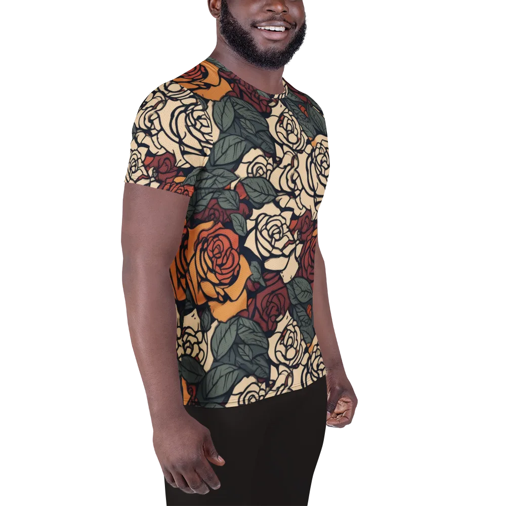 Nightshade Roses on Men's Athletic T-Shirt — Right