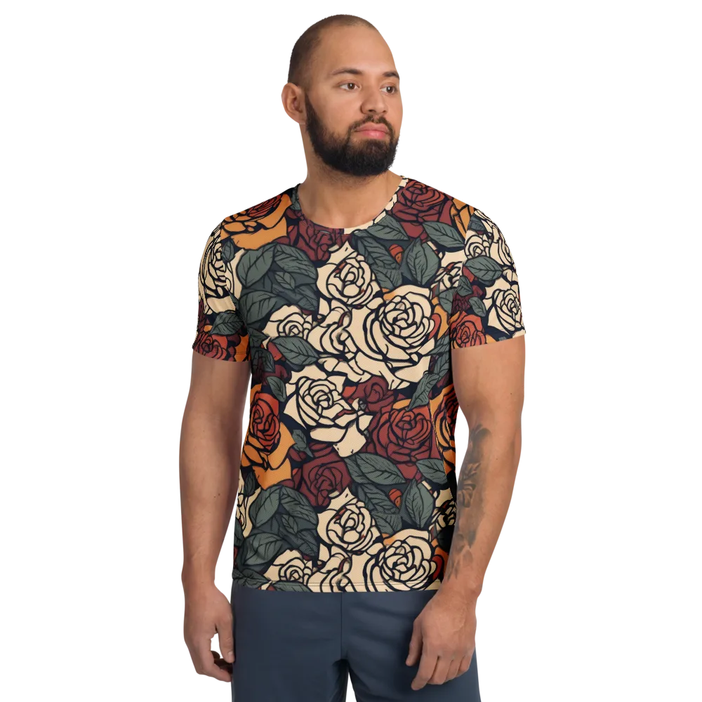 Nightshade Roses on Men's Athletic T-Shirt — Front