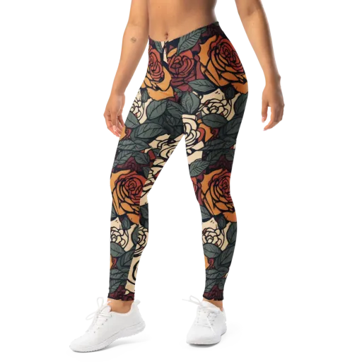 Nightshade Roses on a Leggings