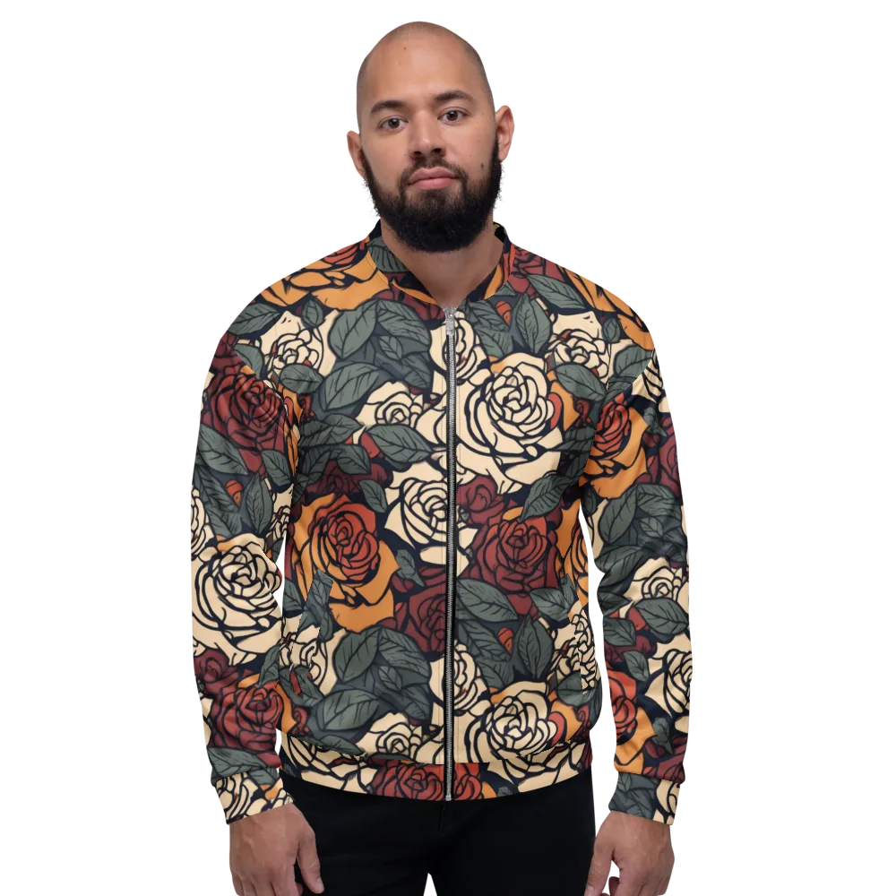 Nightshade Roses on Bomber Jacket — Front