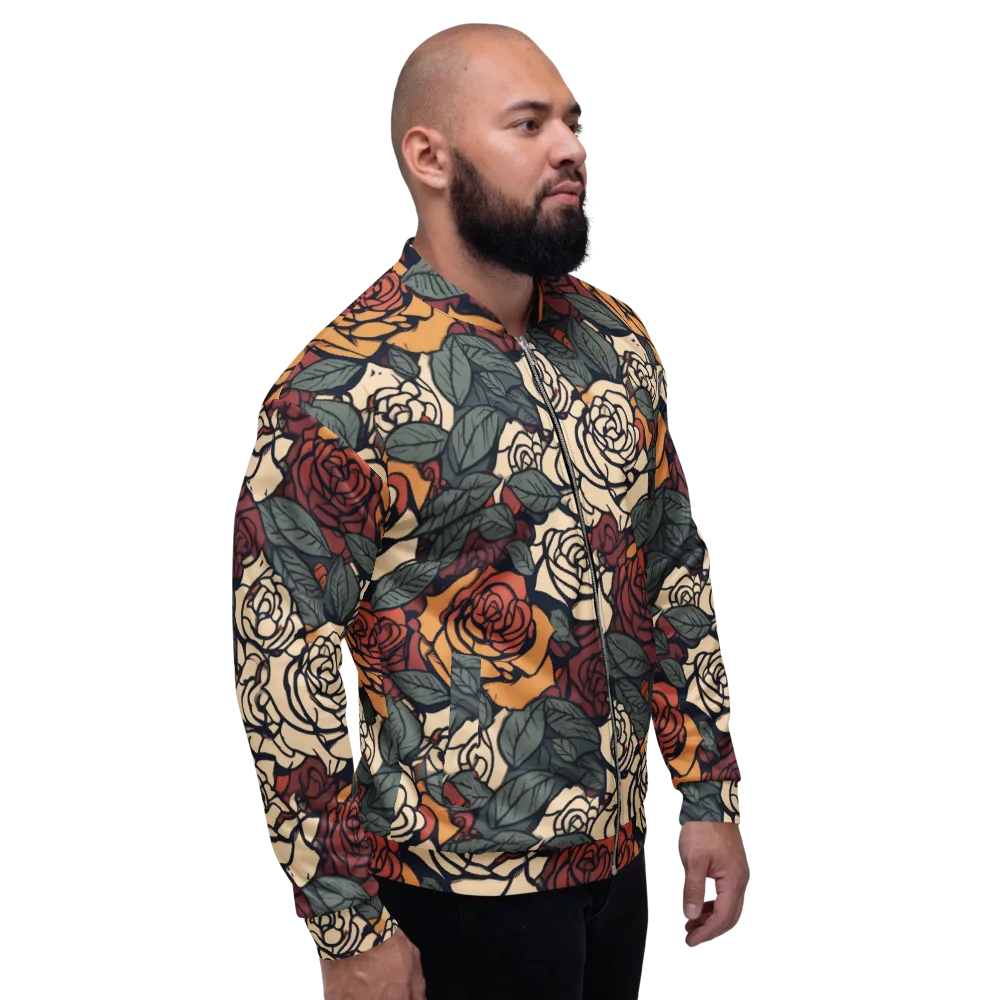 Nightshade Roses on Bomber Jacket — Right