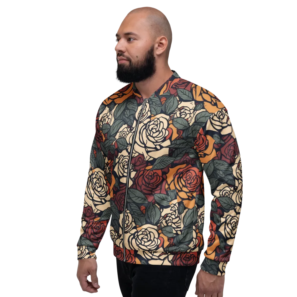 Nightshade Roses on Bomber Jacket — Left