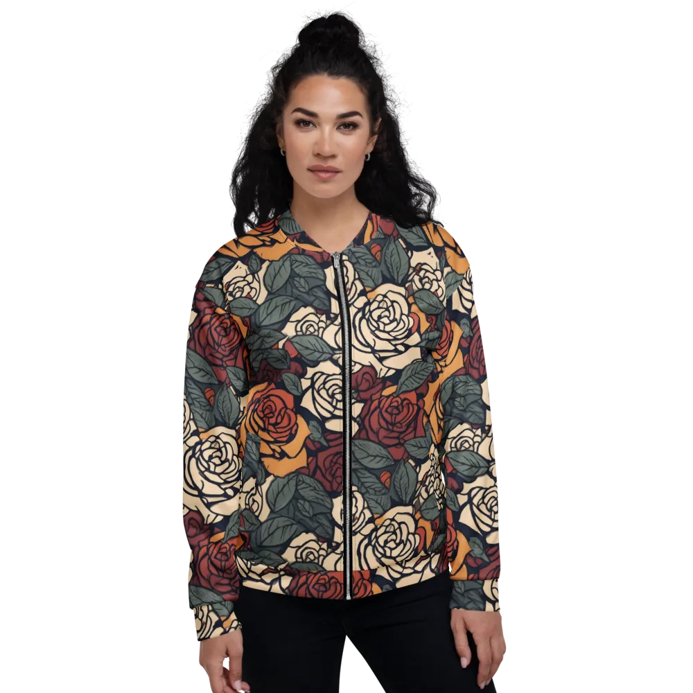 Nightshade Roses on Bomber Jacket — Front