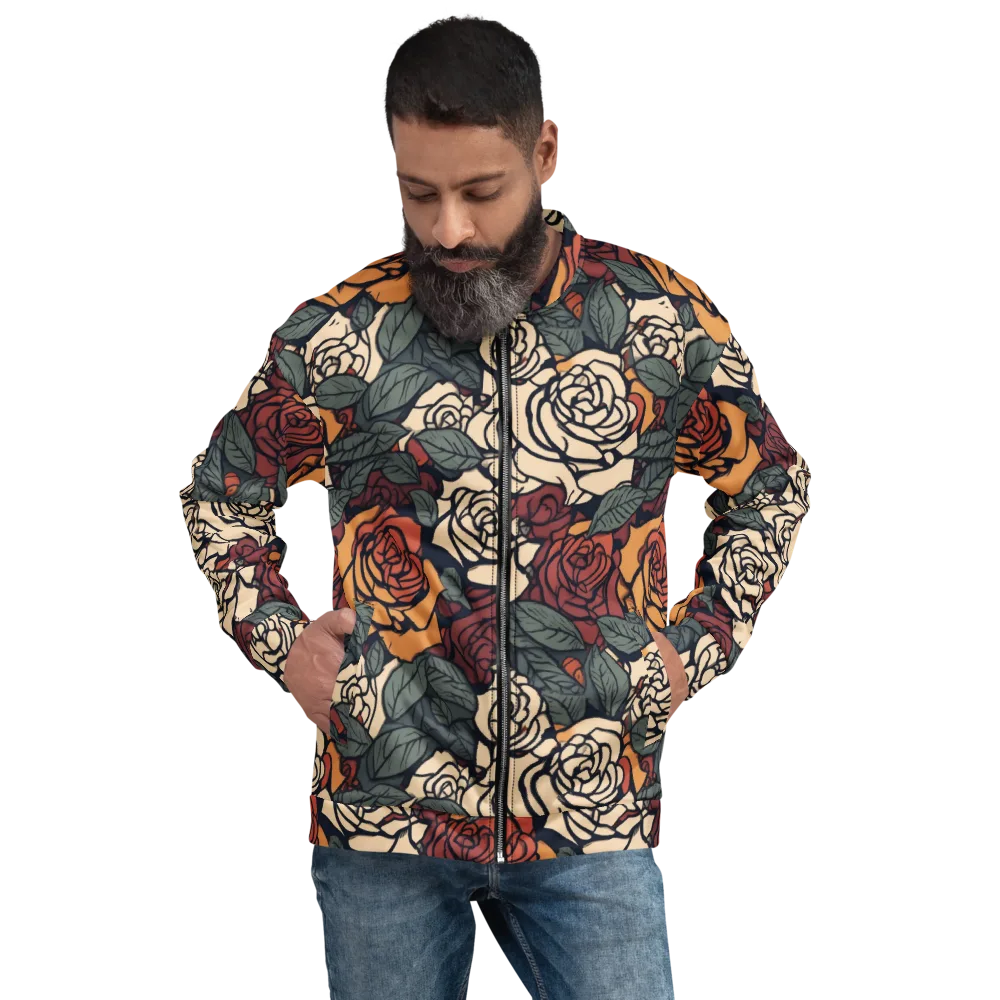 Nightshade Roses on Bomber Jacket — Front