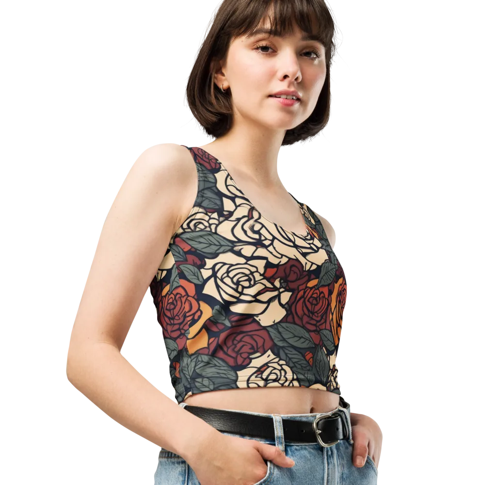 Nightshade Roses on Crop Top — Right Front