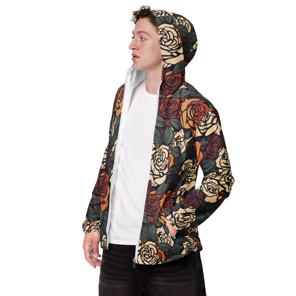 Nightshade Roses on Men's Windbreaker — Left Front
