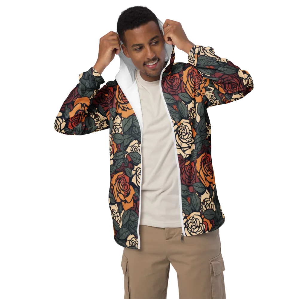 Nightshade Roses on Men's Windbreaker — Front