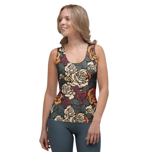 Nightshade Roses on a Women's Tank Top