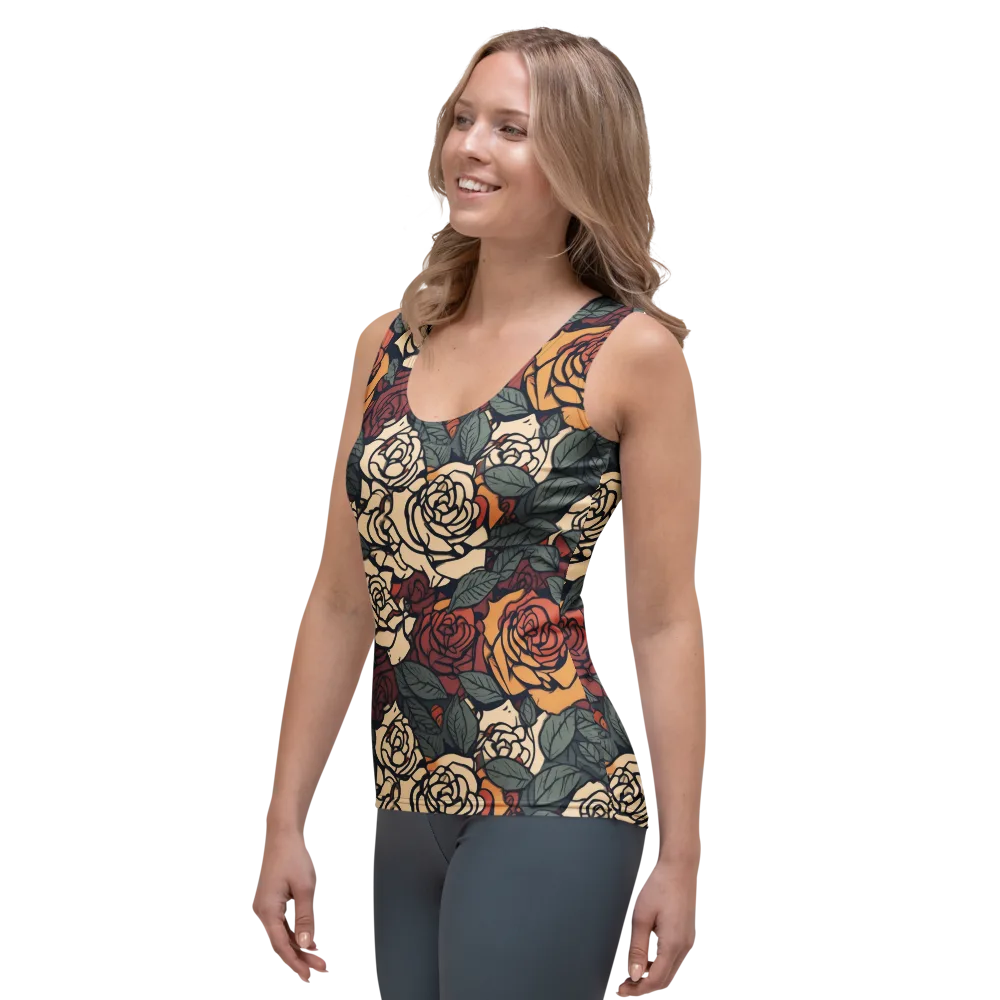 Nightshade Roses on Women's Tank Top — Left Front