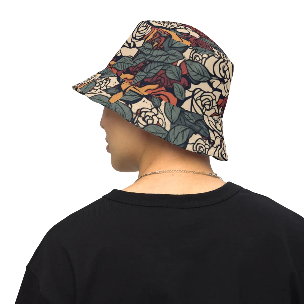 Nightshade Roses on Reversible Bucket Hat — Back Inside