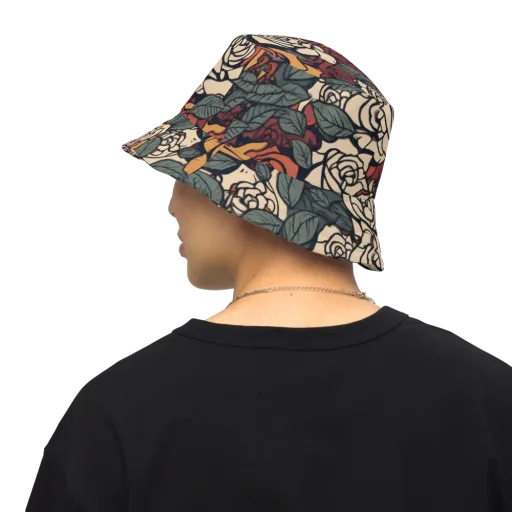 Nightshade Roses on a Reversible Bucket Hat