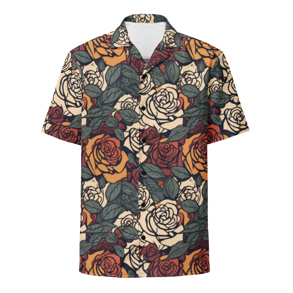 Nightshade Roses on Button Shirt — Front