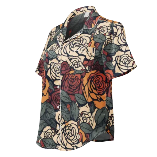 Nightshade Roses on a Women's Short Sleeve Pajama Top