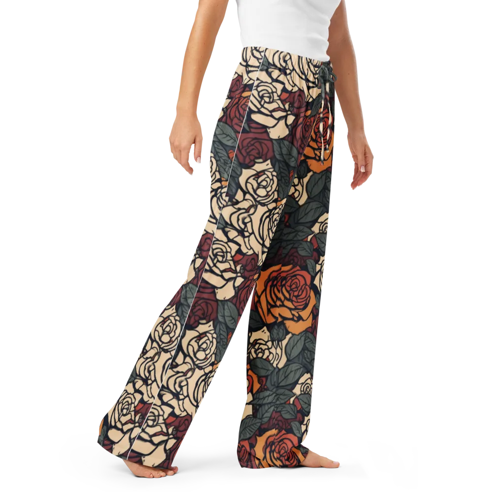 Nightshade Roses on Women's Pajama Pants — Right Front