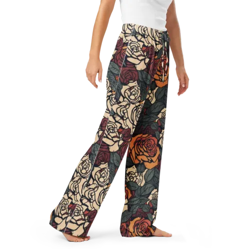 Nightshade Roses on a Women's Pajama Pants