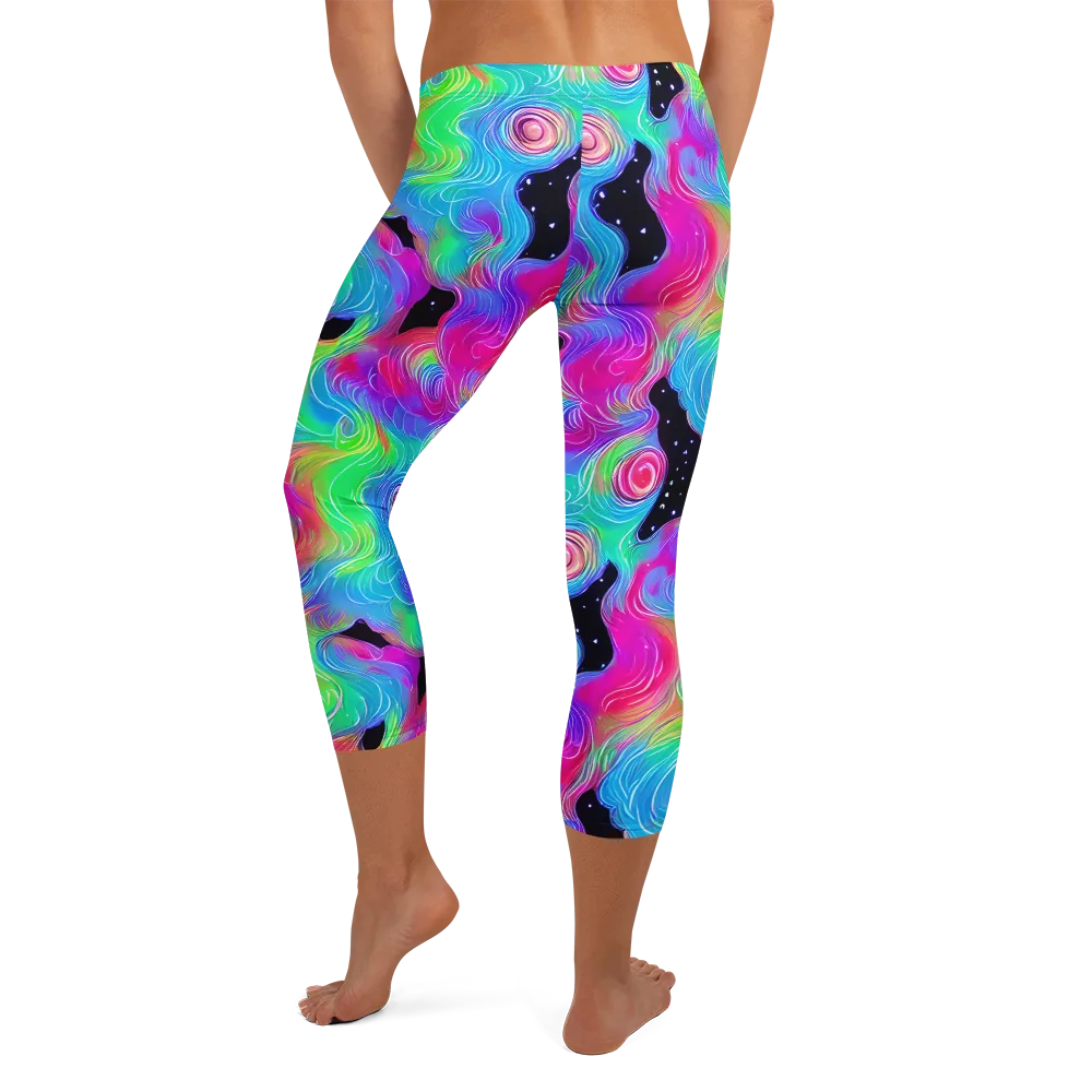 Vivid Infinity on Capri Leggings — Back