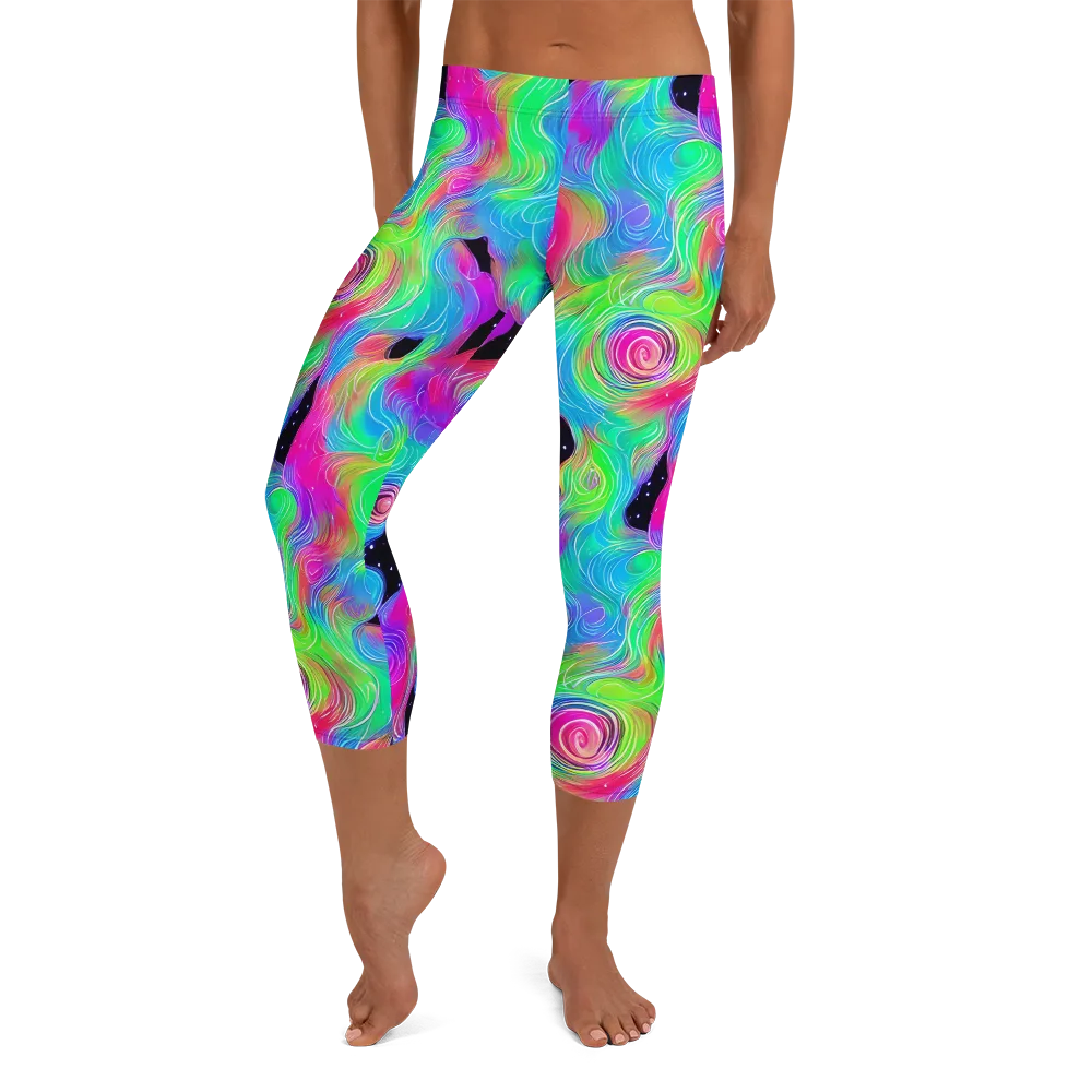 Vivid Infinity on Capri Leggings — Front