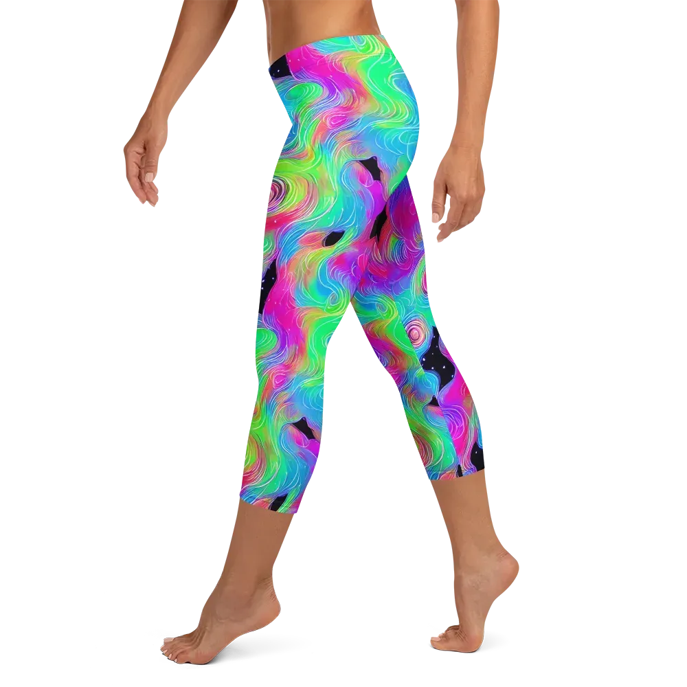 Vivid Infinity on Capri Leggings — Left