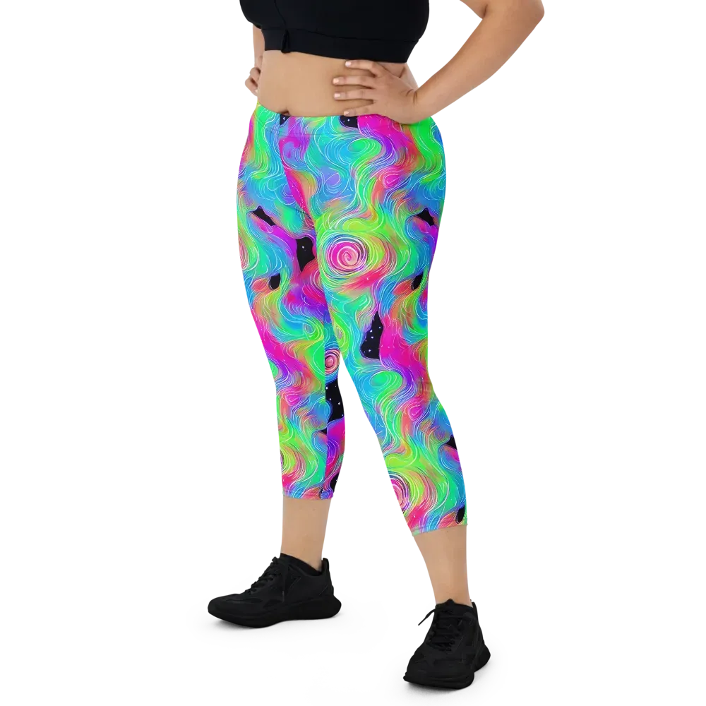Vivid Infinity on Capri Leggings — Front