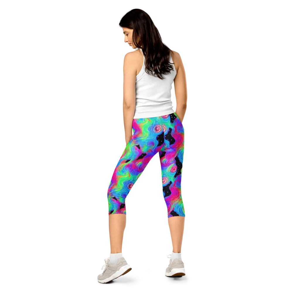 Vivid Infinity on Capri Leggings — Back