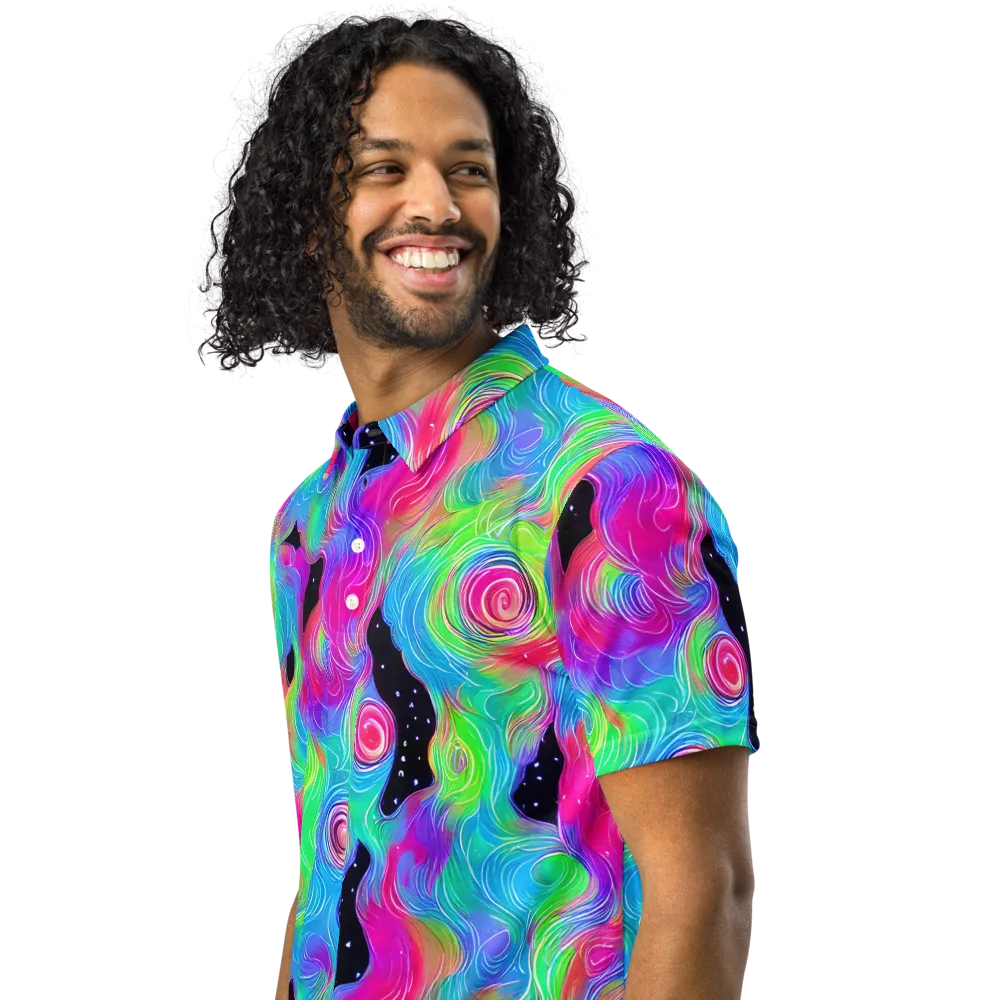 Vivid Infinity on Men's Slim Fit Polo Shirt — Left Front