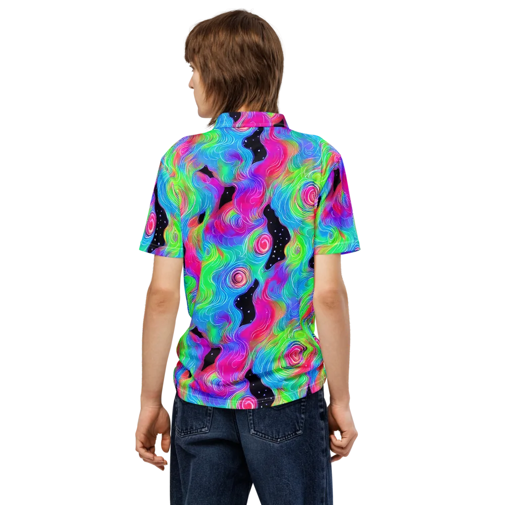 Vivid Infinity on Men's Slim Fit Polo Shirt — Back