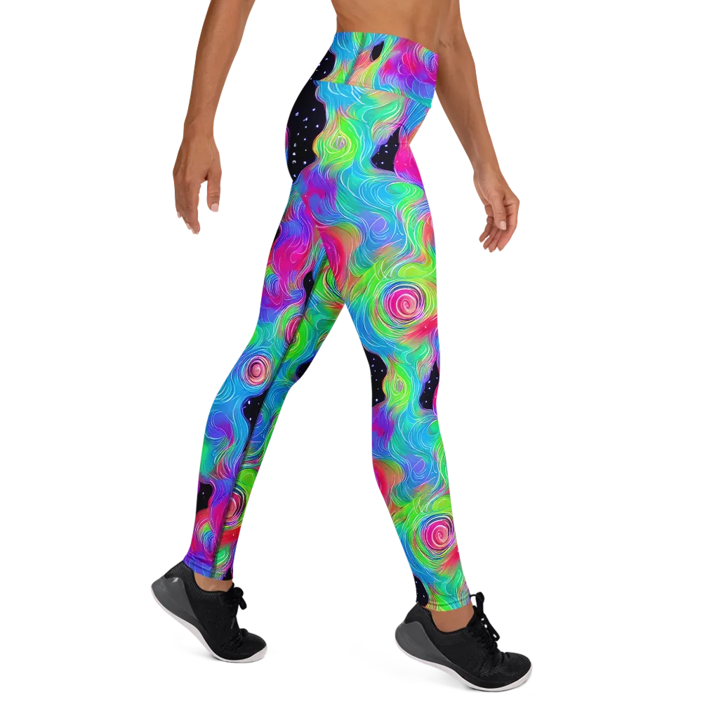 Vivid Infinity on Yoga Leggings — Right