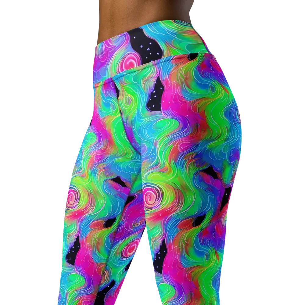 Vivid Infinity on Yoga Leggings — Left Front
