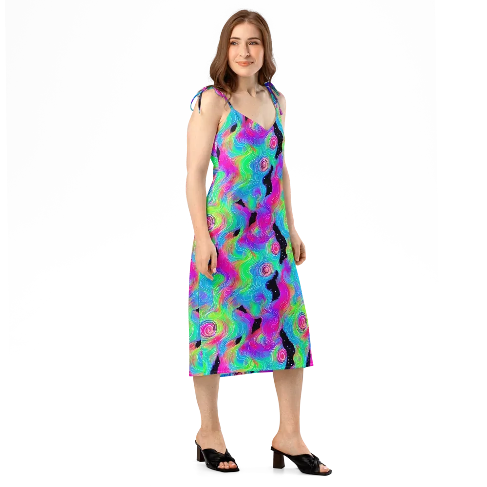 Vivid Infinity on Slip Dress — Right Front