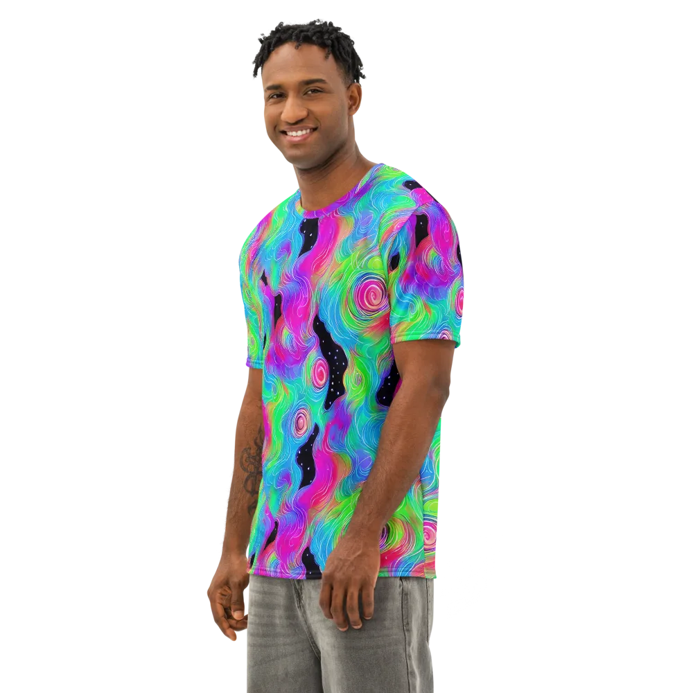 Vivid Infinity on Men's Cotton Crew Neck T-Shirt — Left Front