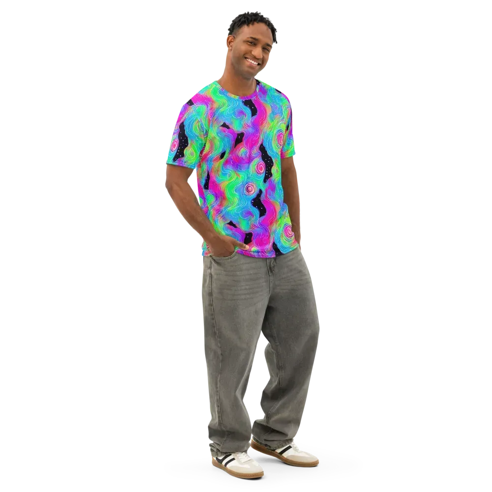 Vivid Infinity on Men's Cotton Crew Neck T-Shirt — Right Front