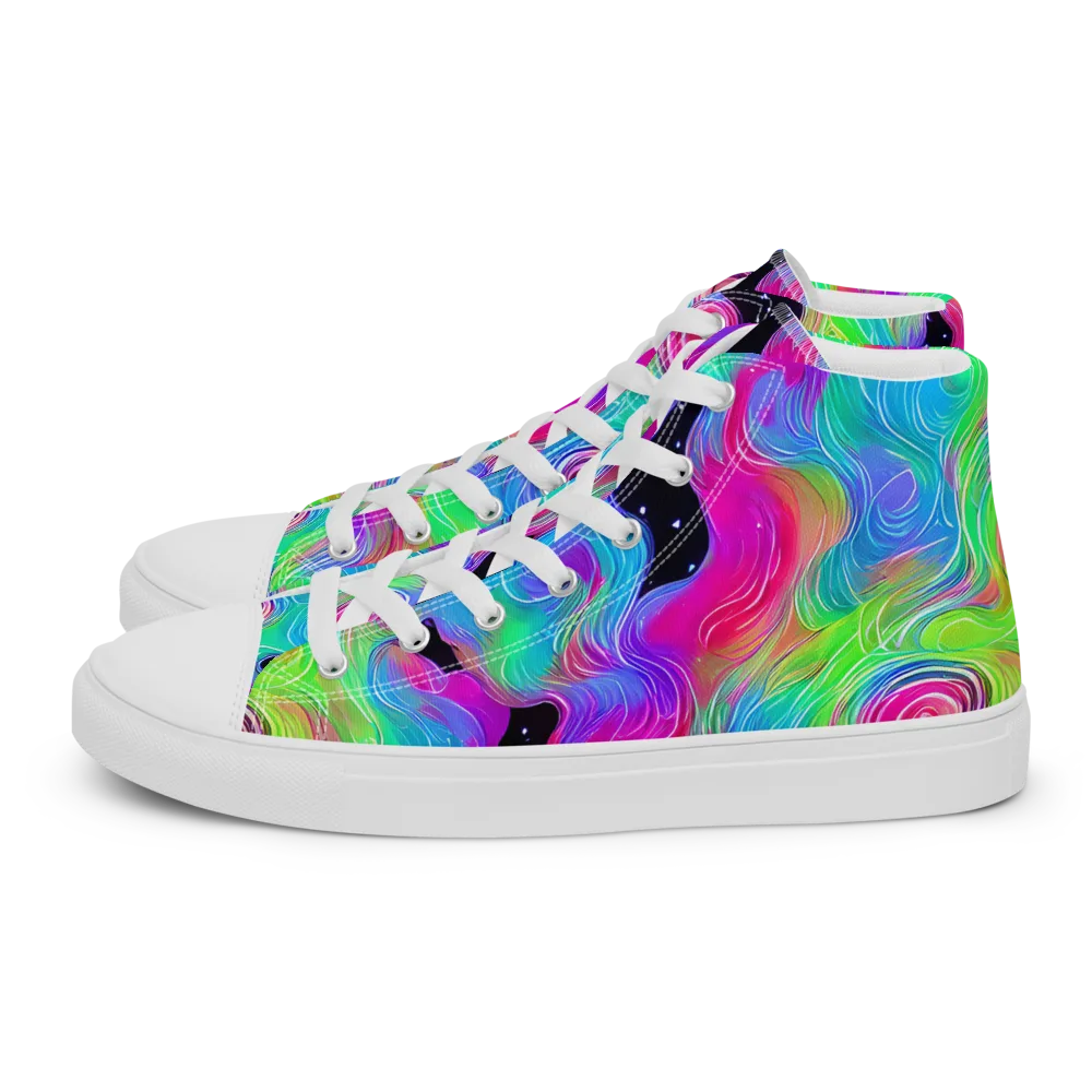 Vivid Infinity on Men's High Top Canvas Shoes — Left