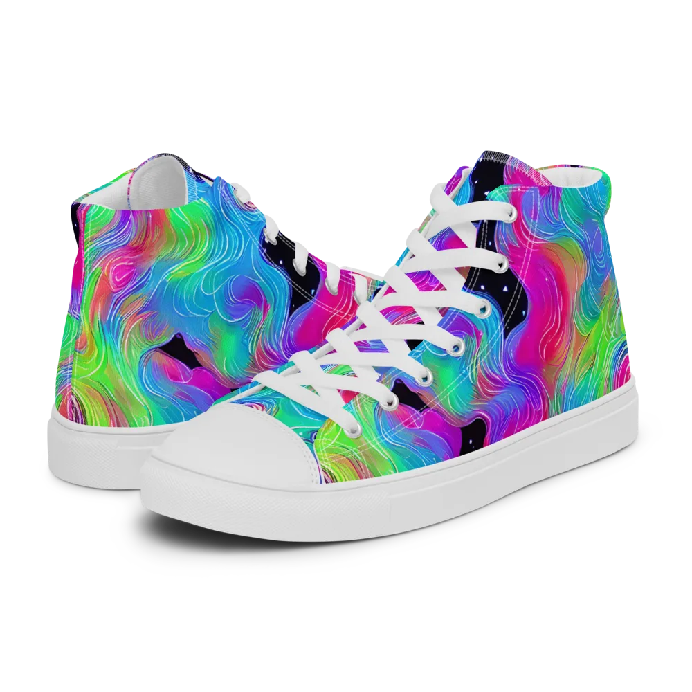 Vivid Infinity on Men's High Top Canvas Shoes — Left