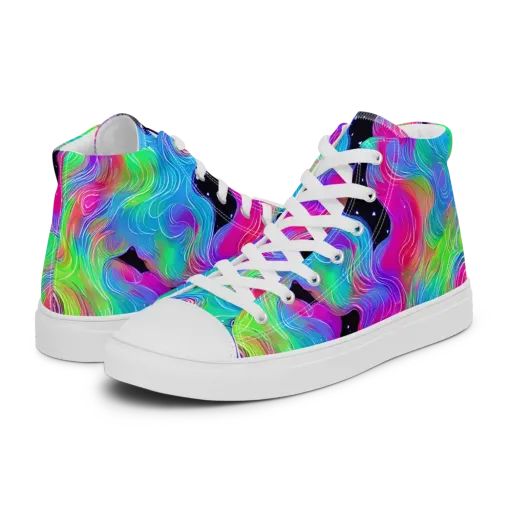 Vivid Infinity on a Men's High Top Canvas Shoes