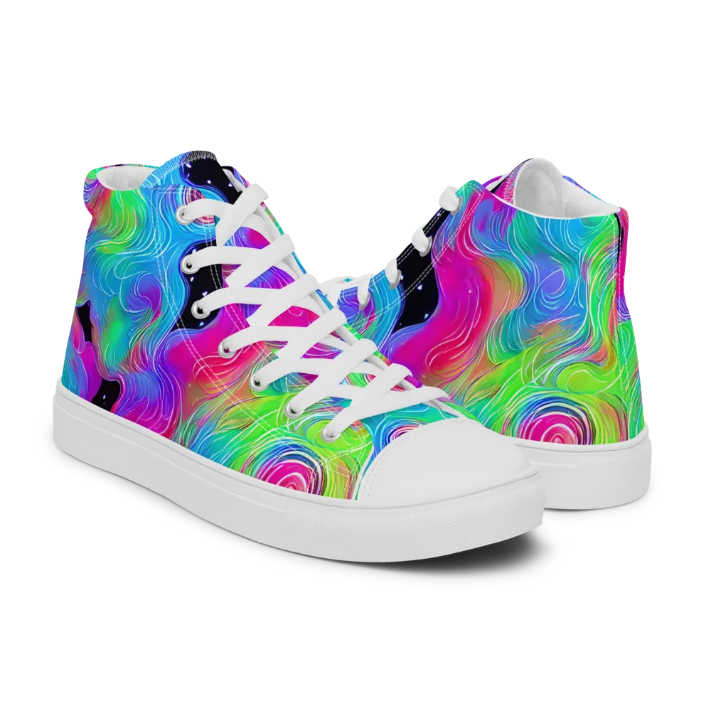Vivid Infinity on Men's High Top Canvas Shoes — Right