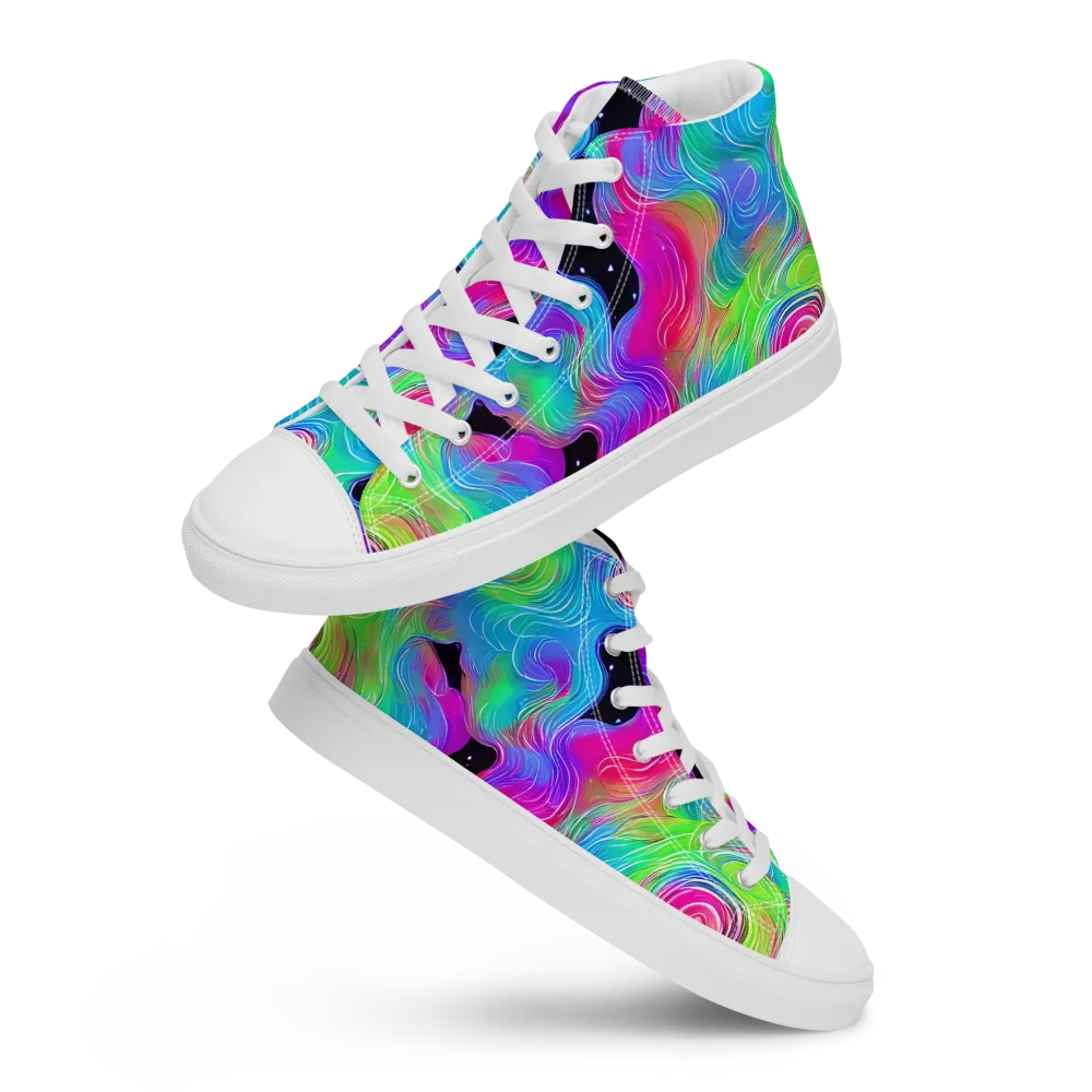 Vivid Infinity on Men's High Top Canvas Shoes — Front