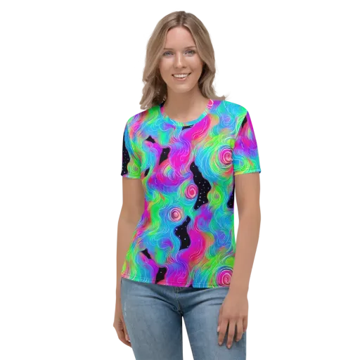 Vivid Infinity on a Women's Crew Neck T-Shirt