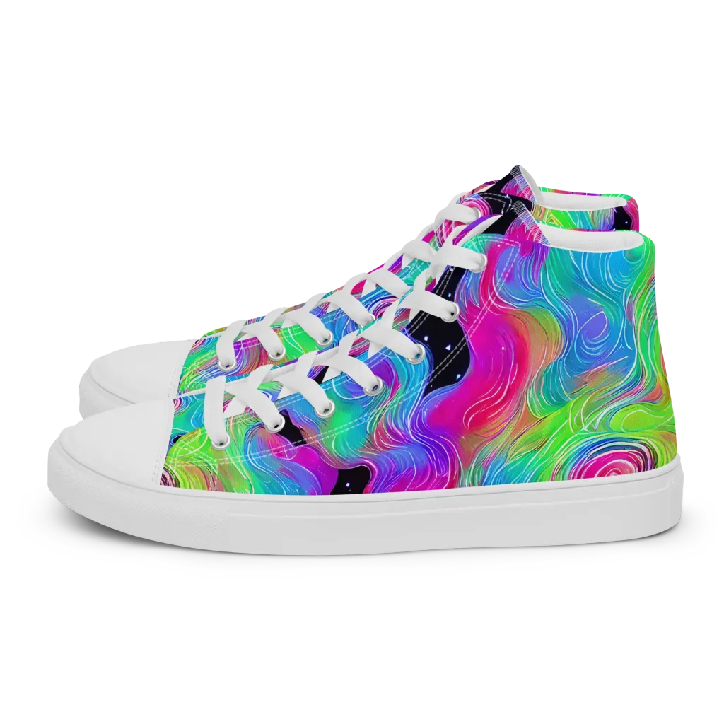 Vivid Infinity on Women's High Top Canvas Shoes — Left