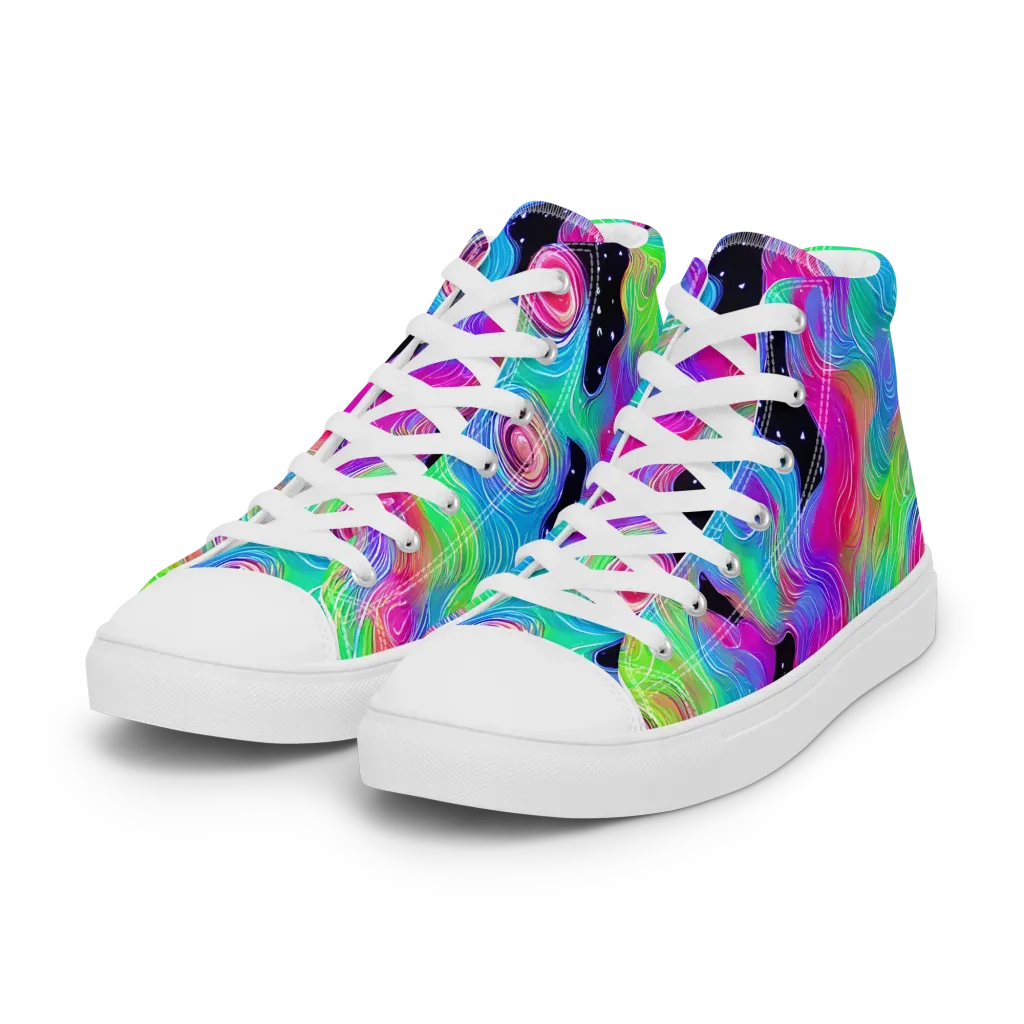 Vivid Infinity on Women's High Top Canvas Shoes — Left Front