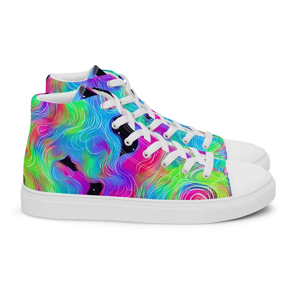 Vivid Infinity on Women's High Top Canvas Shoes — Right