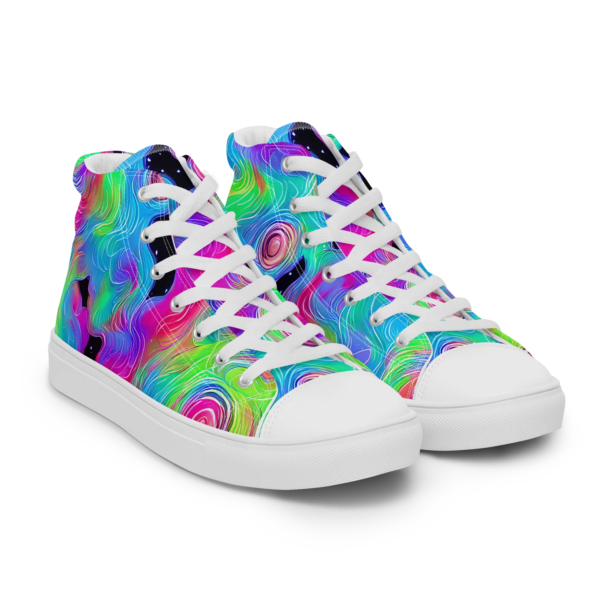 Vivid Infinity on Women's High Top Canvas Shoes — Right Front