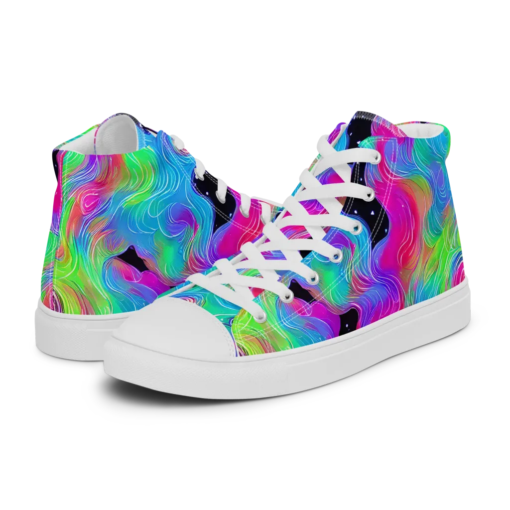 Vivid Infinity on Women's High Top Canvas Shoes — Left