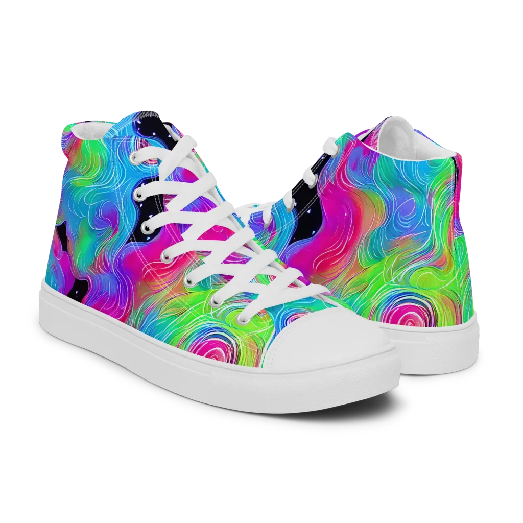 Vivid Infinity on Women's High Top Canvas Shoes — Right