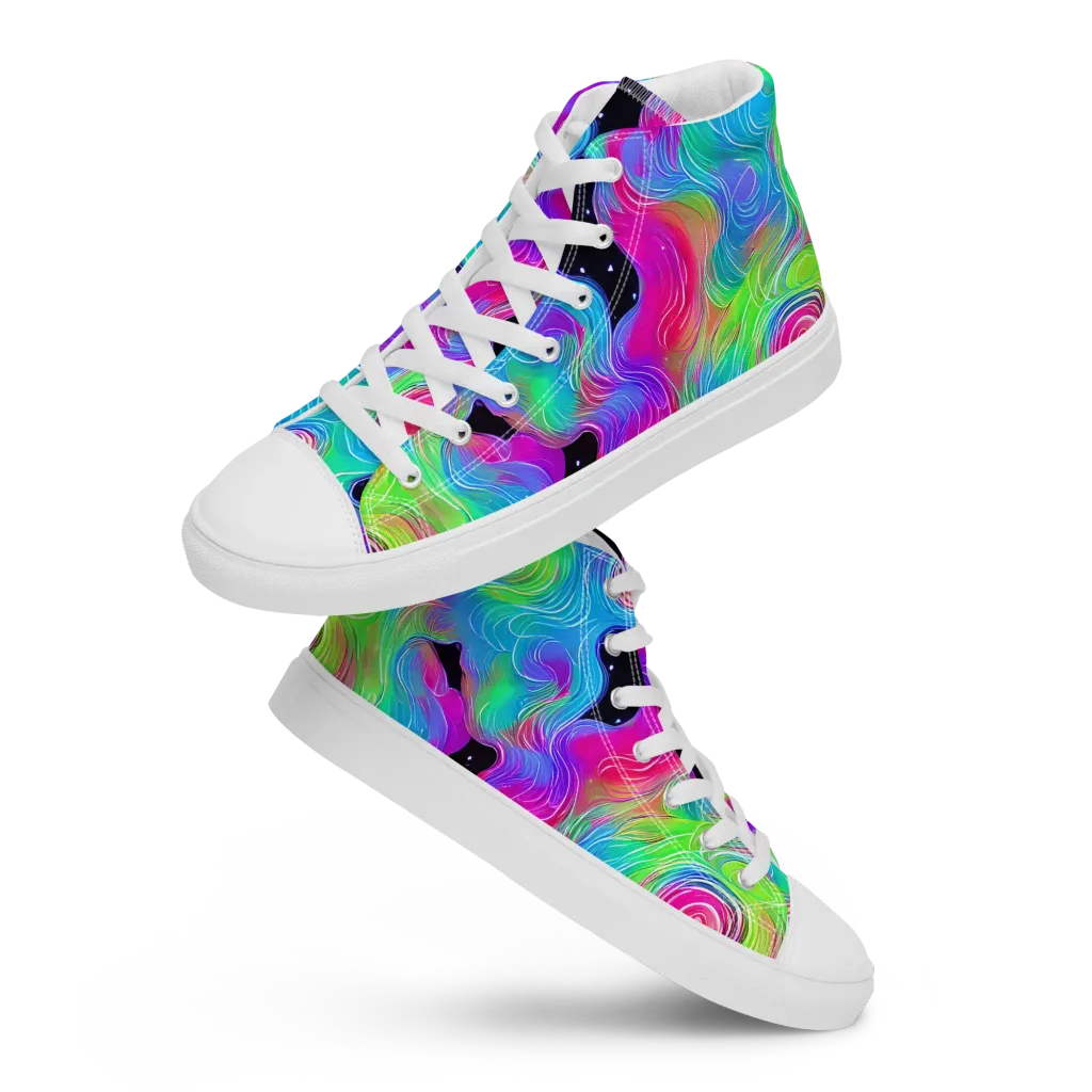 Vivid Infinity on Women's High Top Canvas Shoes — Front