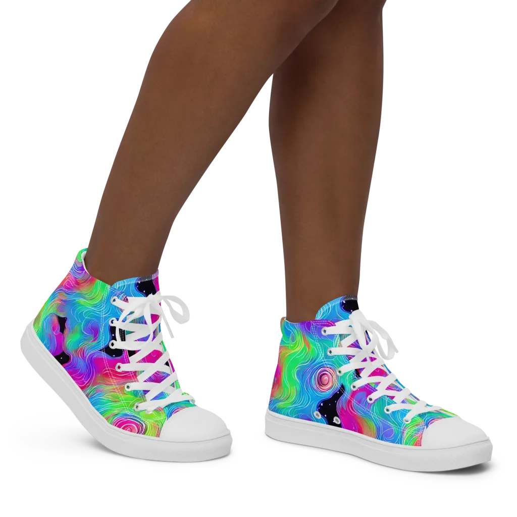 Vivid Infinity on Women's High Top Canvas Shoes — Right