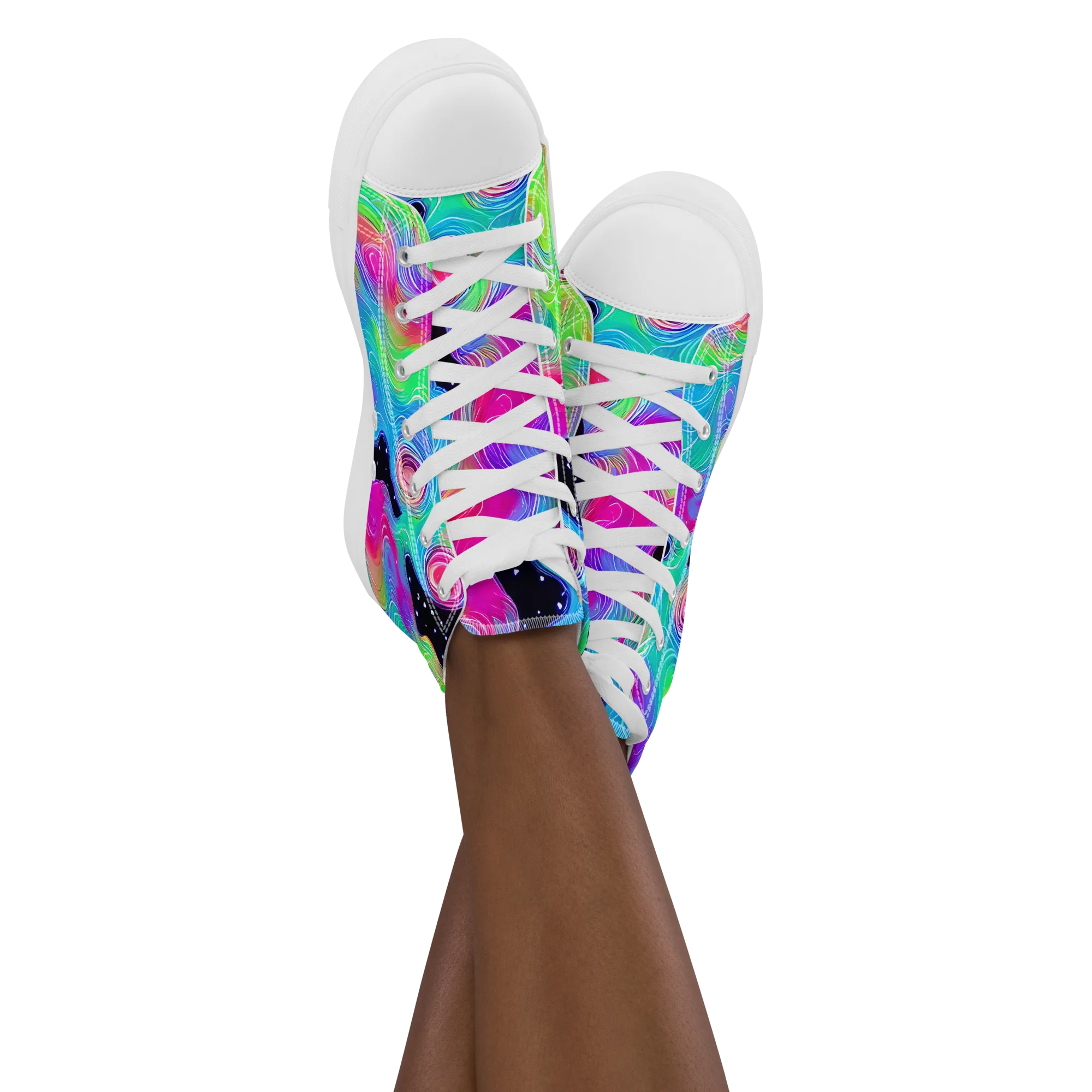 Vivid Infinity on Women's High Top Canvas Shoes — Front