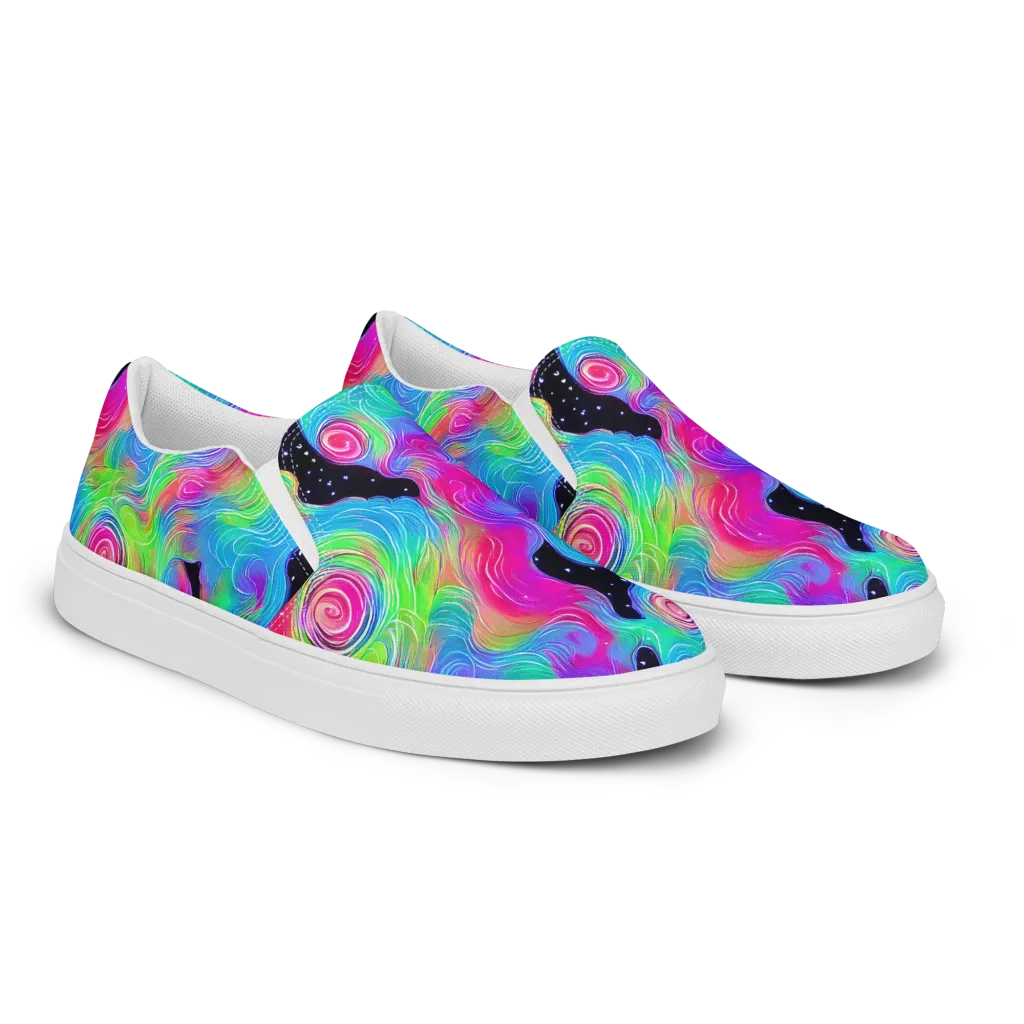 Vivid Infinity on Men's Slip-On Canvas Shoes — Right Front