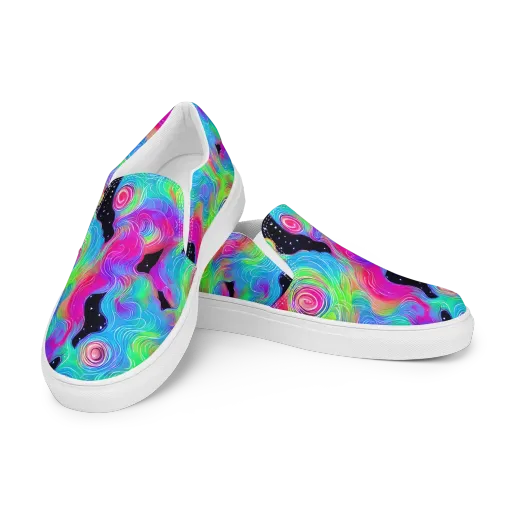 Vivid Infinity on a Men's Slip-On Canvas Shoes